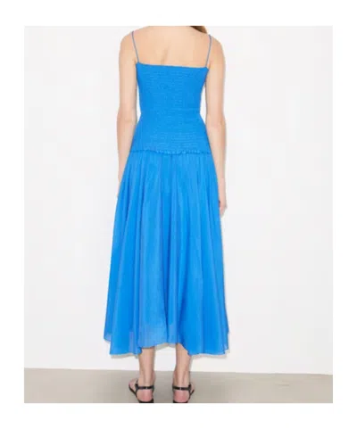 Tory Burch Solid Smocked Dress In Blue