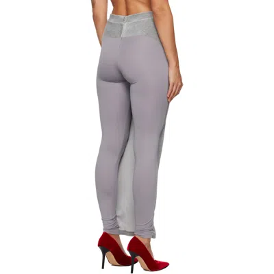 Pushbutton Patchwork Skirt Pants In Gray