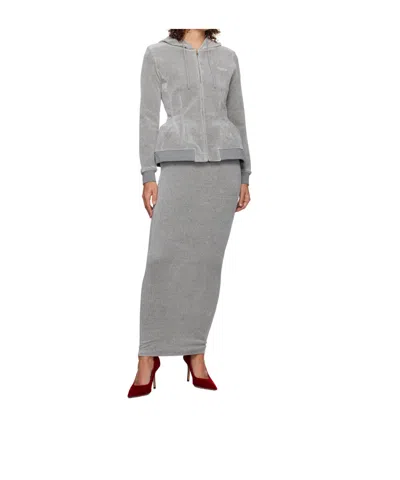 Pushbutton Patchwork Skirt Pants In Gray