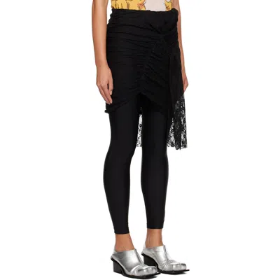 Pushbutton Layered Skirt In Black