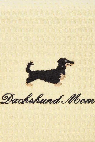 Abbode Daschund Mom Waffle Pouch In Yellow