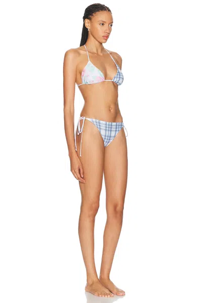 Acne Studios Patchwork Floral-print Bikini In Blue