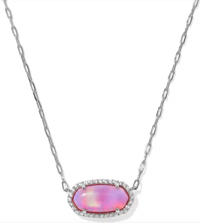Kendra Scott Elisa Pave Frame Short Pendant In Metallic