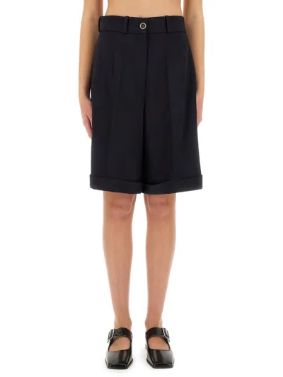 Patou Black Solid Shorts In Multi