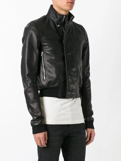 Shop Rick Owens Cropped-bomberjacke Mit Stehkragen - Schwarz In Black