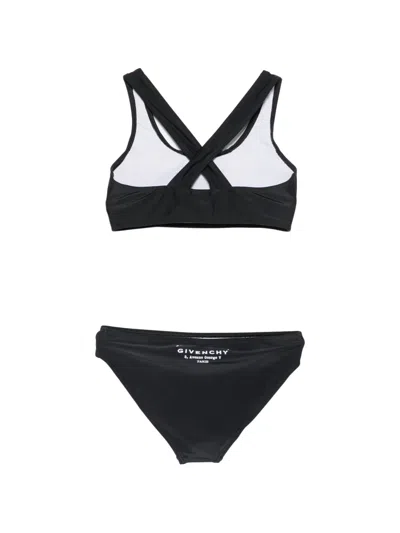 Givenchy Logo-print Crossover-strap Bikini In Black