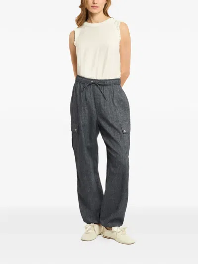 Cinq À Sept Drawstring Cargo Pants In Blue