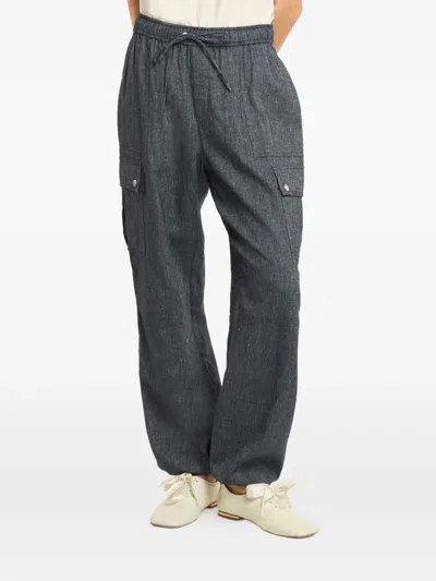 Cinq À Sept Drawstring Cargo Pants In Blue