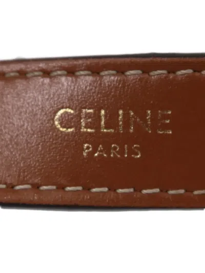 Pre-owned Celine Ava Triomphe Shoulder Bag In White