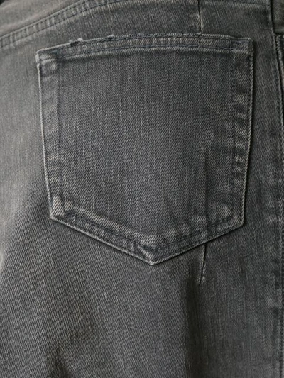 Shop Balmain Side Ribbed Detail Jeans - Grey