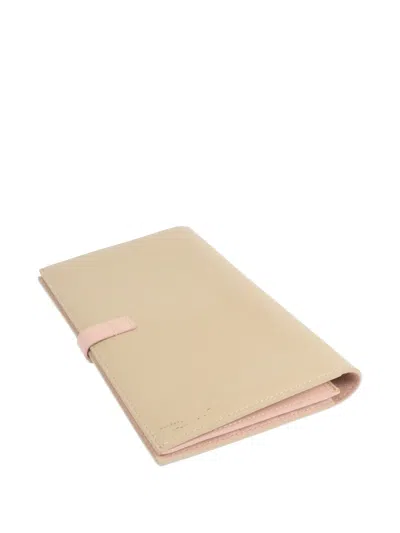 Pre-owned Celine Leather Touch-strap Wallet In Neutral