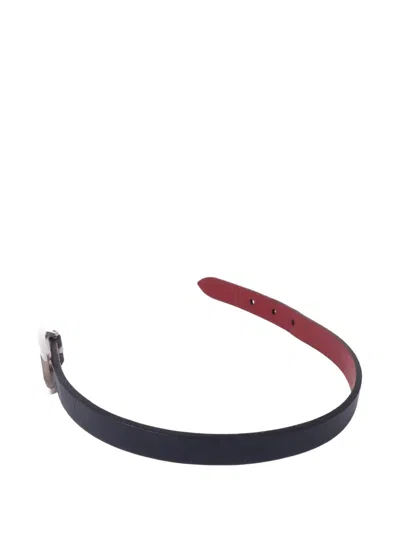 Pre-owned Hermes Behapi Leather Bracelet In Black