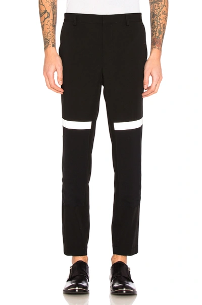 Lanvin Black Reflective Band Trousers