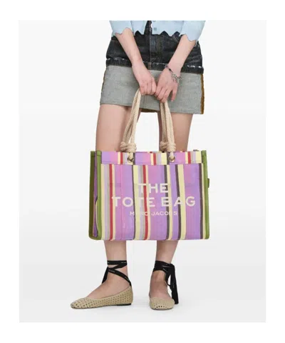 Marc Jacobs Tote Bag Rope Handles Striped Pattern In Multi