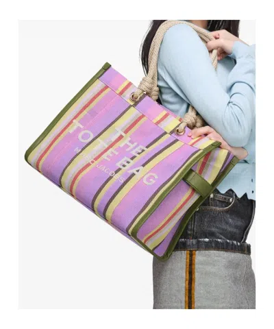 Marc Jacobs Tote Bag Rope Handles Striped Pattern In Multi