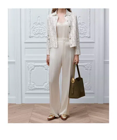 Dior Belt-loop Casual Pants In White