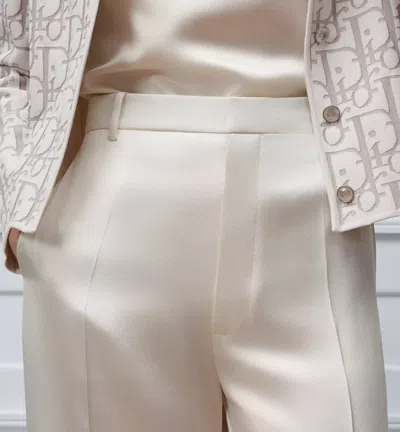 Dior Belt-loop Casual Pants In White