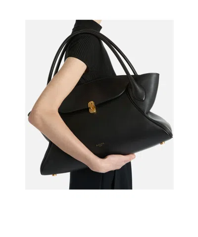 Balmain Medium Pulse Day Bag In Smooth Leather In Black