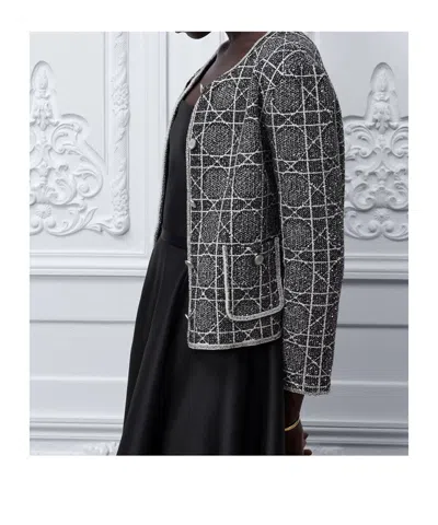 Dior Macrocannage Cropped Jacket In Multi