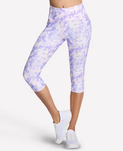 Skechers Womens Gowalk Printed High Rise Capri In Blue