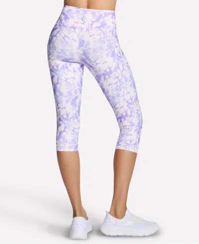 Skechers Womens Gowalk Printed High Rise Capri In Blue