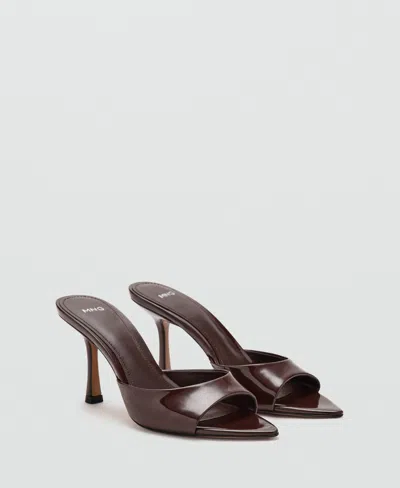 Mango Pointed-heel Sandals In Chocolate