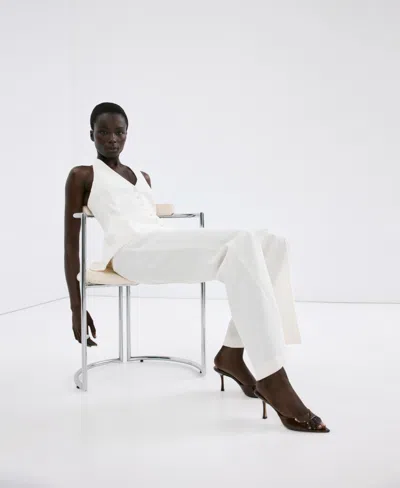 Mango Pointed-heel Sandals In Chocolate