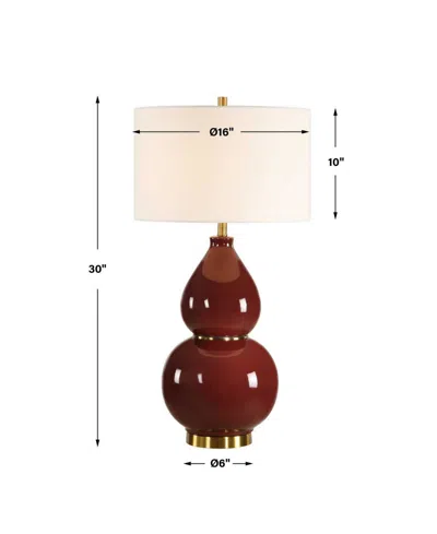Uttermost Gourd 30.5" Ceramic Table Lamp In Red