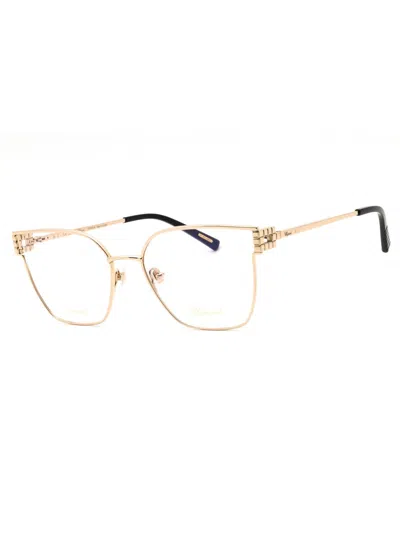 Chopard Ladies Rose Gold Tone Rectangular Eyeglass Frames Vchl58m In Gold
