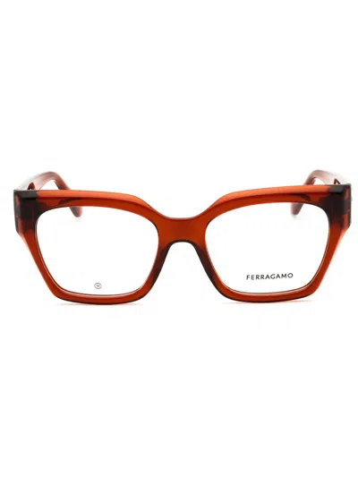 Ferragamo Sf2983 Rectangular Frame Eyeglasses In Red