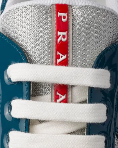 Prada Mesh Panel Low-top Sneakers In Multi