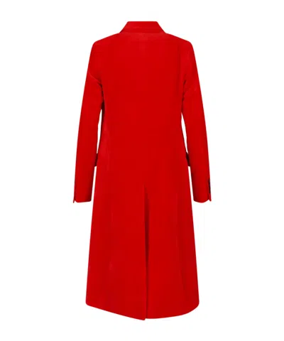 Jil Sander Tailored Coat Back Vent Double Breasted Lapels In Red