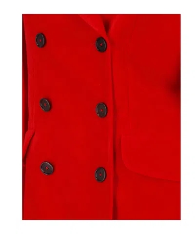 Jil Sander Tailored Coat Back Vent Double Breasted Lapels In Red