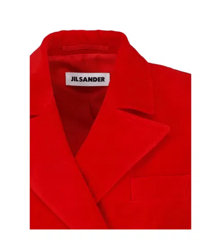 Jil Sander Tailored Coat Back Vent Double Breasted Lapels In Red