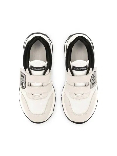 Dolce & Gabbana Boys Dg Velcro Strap Trainers In White
