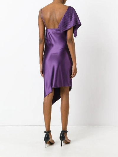 Shop Area Draped One Sleeve Dress In Purple