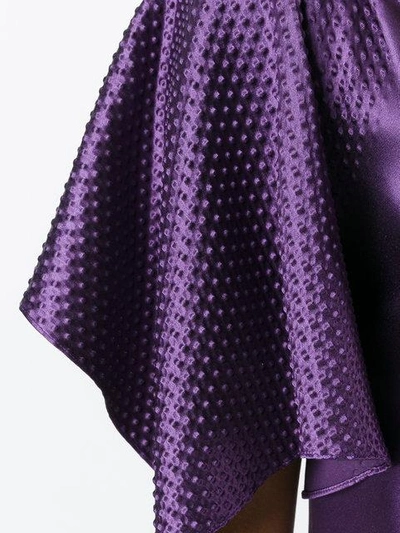 Shop Area Draped One Sleeve Dress In Purple