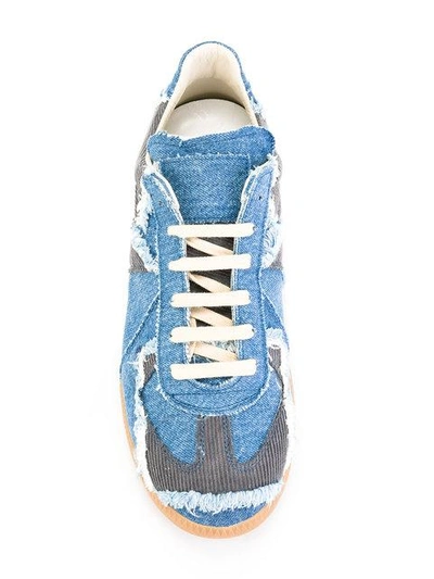 Shop Maison Margiela Replica Denim Sneakers In Blue