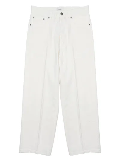 Haikure Bethany Twill Wide-leg Jeans 45 In White