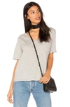 Bobi Light Weight Jersey V Neck Pocket Tee In Gray