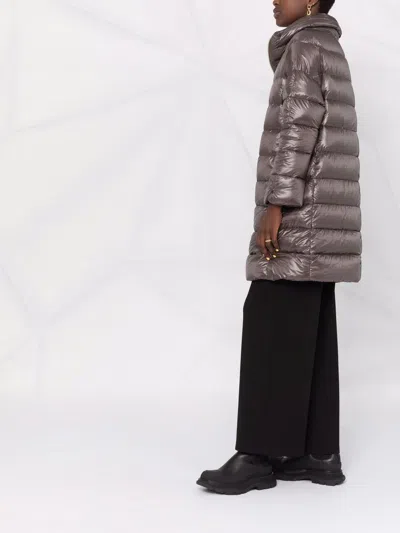 Herno Matilde Midi Down Jacket In Brown