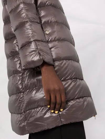 Herno Matilde Midi Down Jacket In Brown
