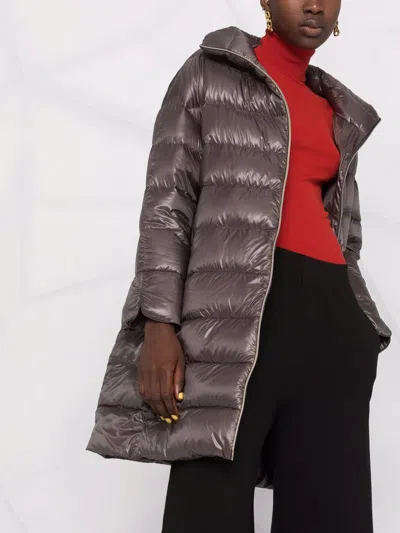 Herno Matilde Midi Down Jacket In Brown