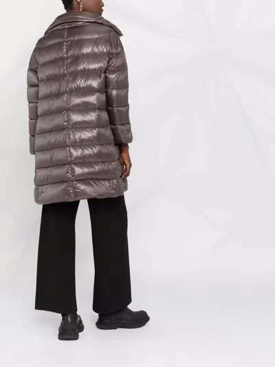 Herno Matilde Midi Down Jacket In Brown