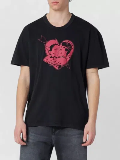 Our Legacy Mens Love Story Print Loose Love Graphic-print Cotton T-shirt In Black