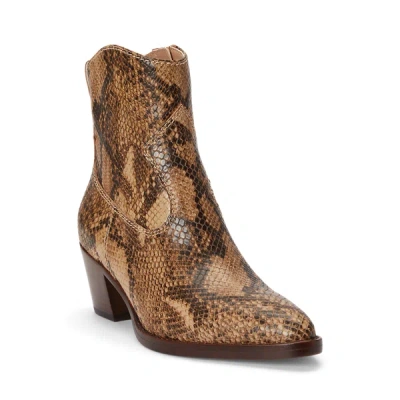 Ralph Lauren Harpher Python-embossed Leather Bootie In Tan Multi In Multi