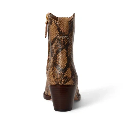 Ralph Lauren Harpher Python-embossed Leather Bootie In Tan Multi In Multi