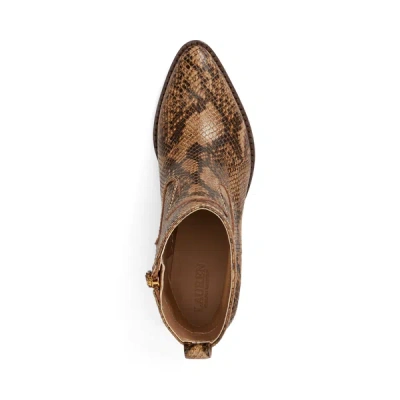 Ralph Lauren Harpher Python-embossed Leather Bootie In Tan Multi In Multi