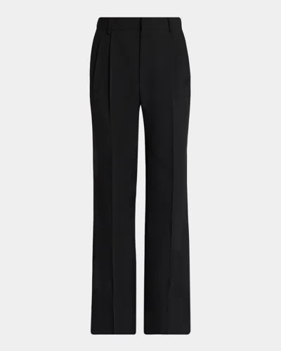 Balmain Navy Blue Twill Pant In Black