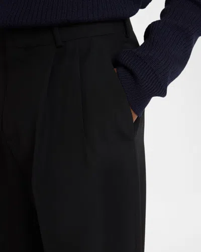 Balmain Navy Blue Twill Pant In Black